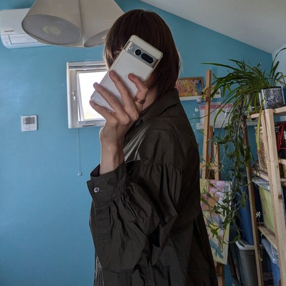 H&M khaki oversized dress, 100% cotton, size S - Picture 6 of 7